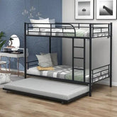 Bellemave® Twin Size Metal Bunk Bed with Trundle Bed - Bellemave